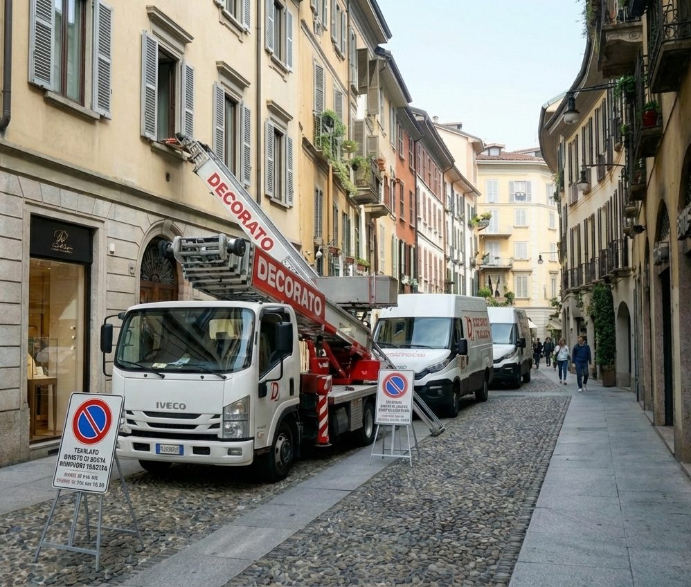 Mezzi Decorato in una via del centro di Milano